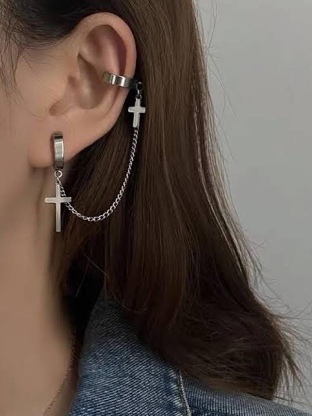 

YU FASHIONS Geometric Drop Earrings, Silver