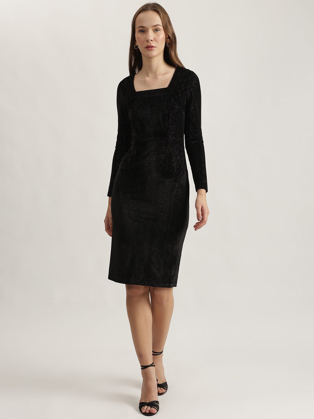 

CENTRESTAGE Women Embellished Sheath Dress, Black