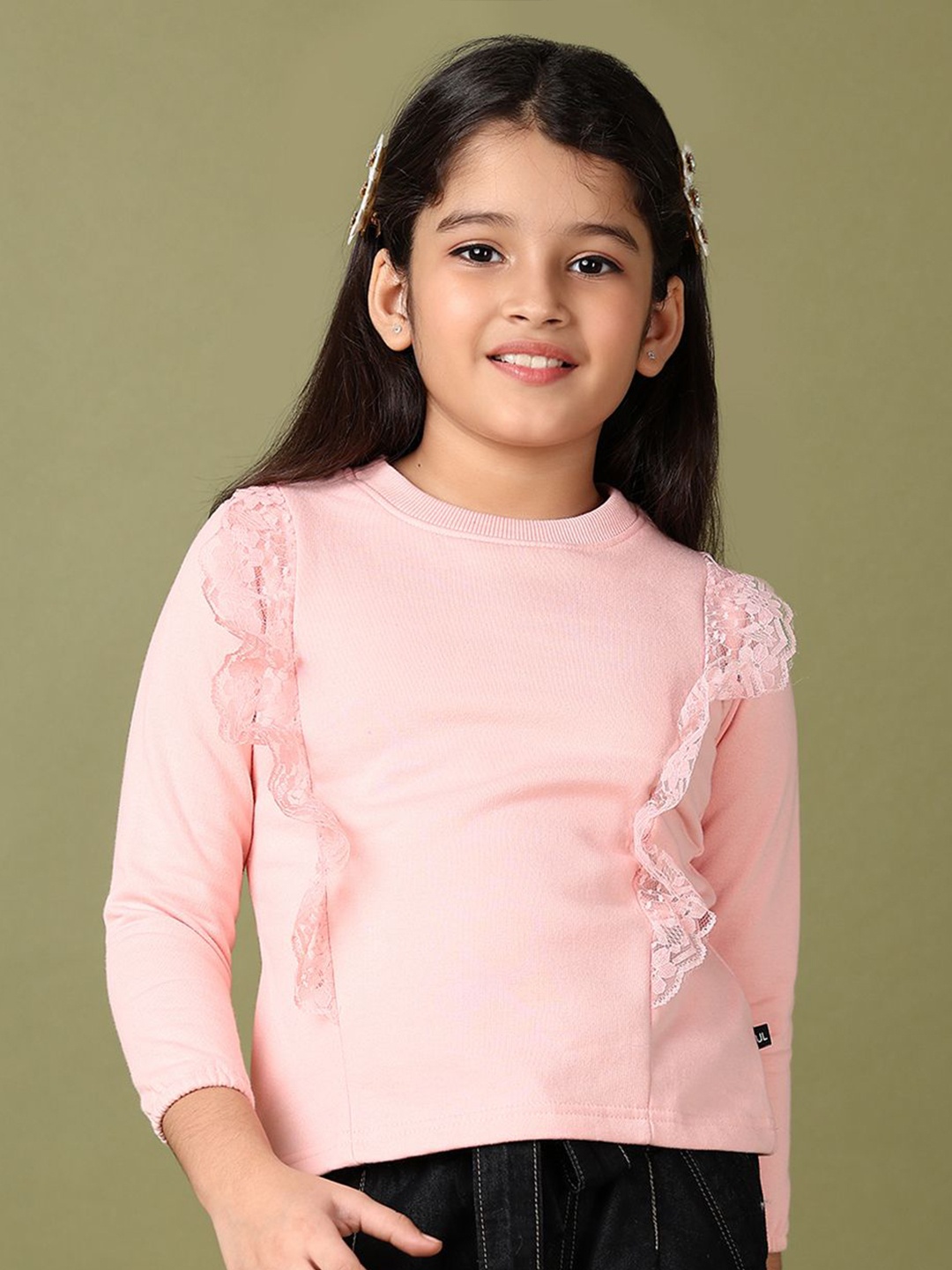 

V-Mart Girls Long Sleeves Sweatshirt, Peach