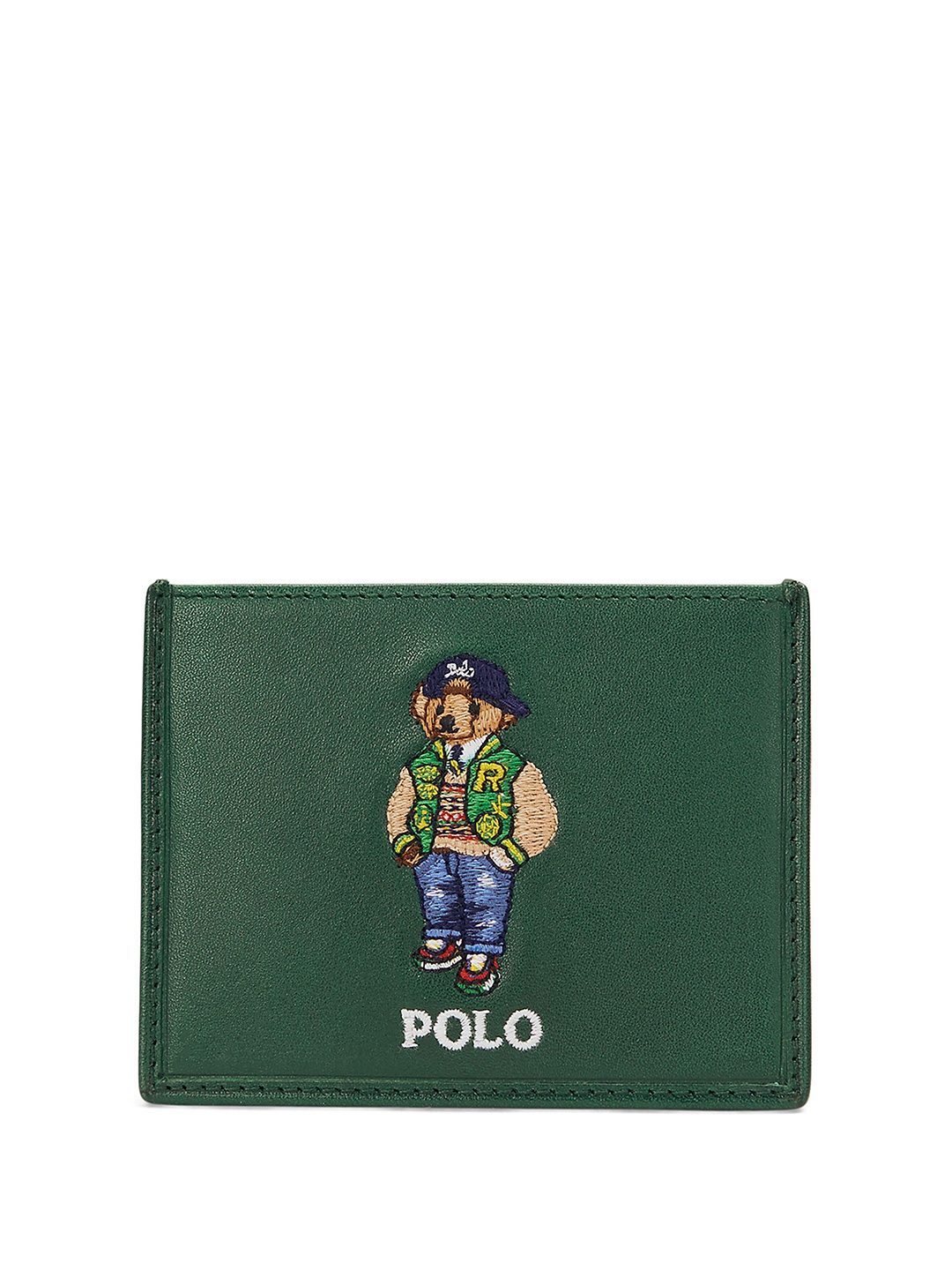 

Polo Ralph Lauren Men Polo Bear Leather Card Case, Green