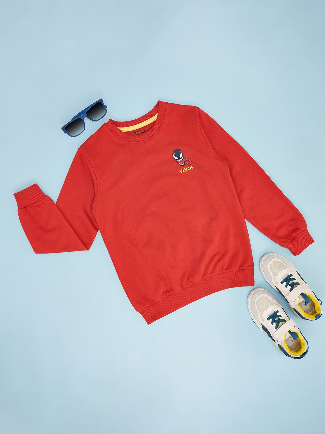 

Pantaloons Junior Boys Printed Round Neck Sweatshirt, Red