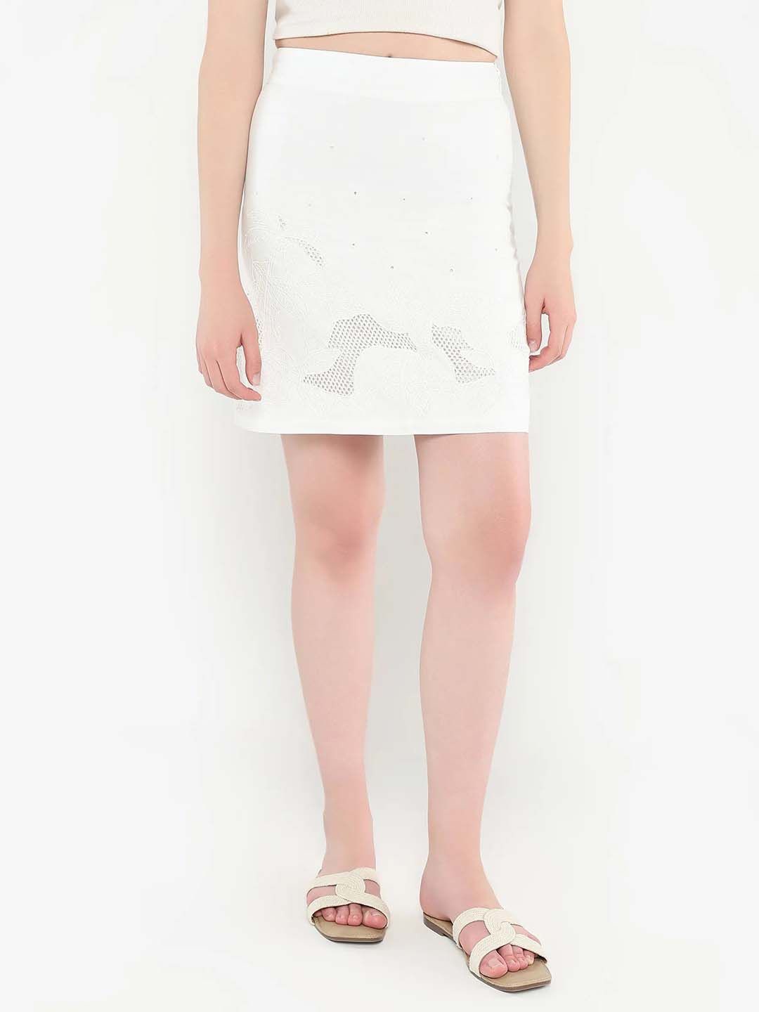 

RAREISM Women Mid-Rise Mini Skirt, White