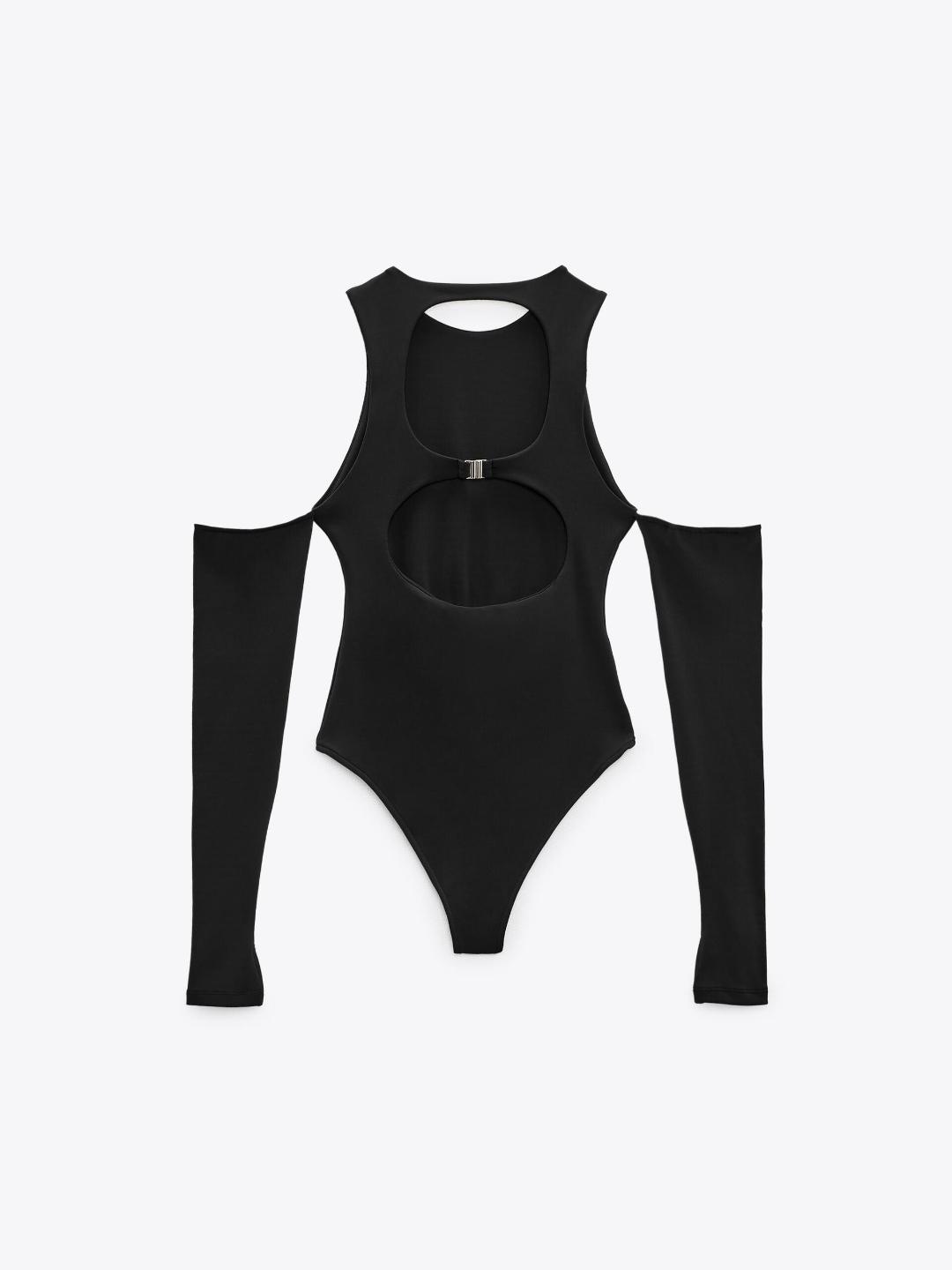 

ZARA Women Black Bodysuit
