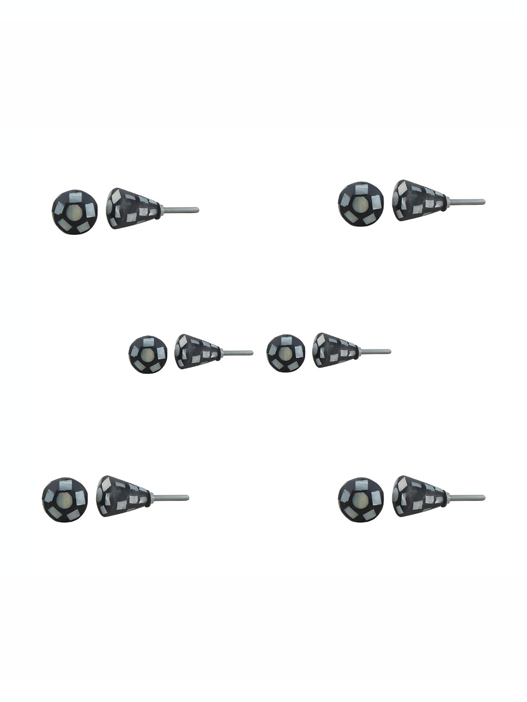 

Indianshelf Set Of 6 Black Wood Top Knobs