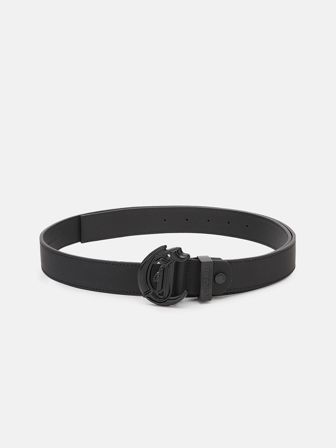 

Just Cavalli Solid Men Belt With Push Pin Buckle, Black