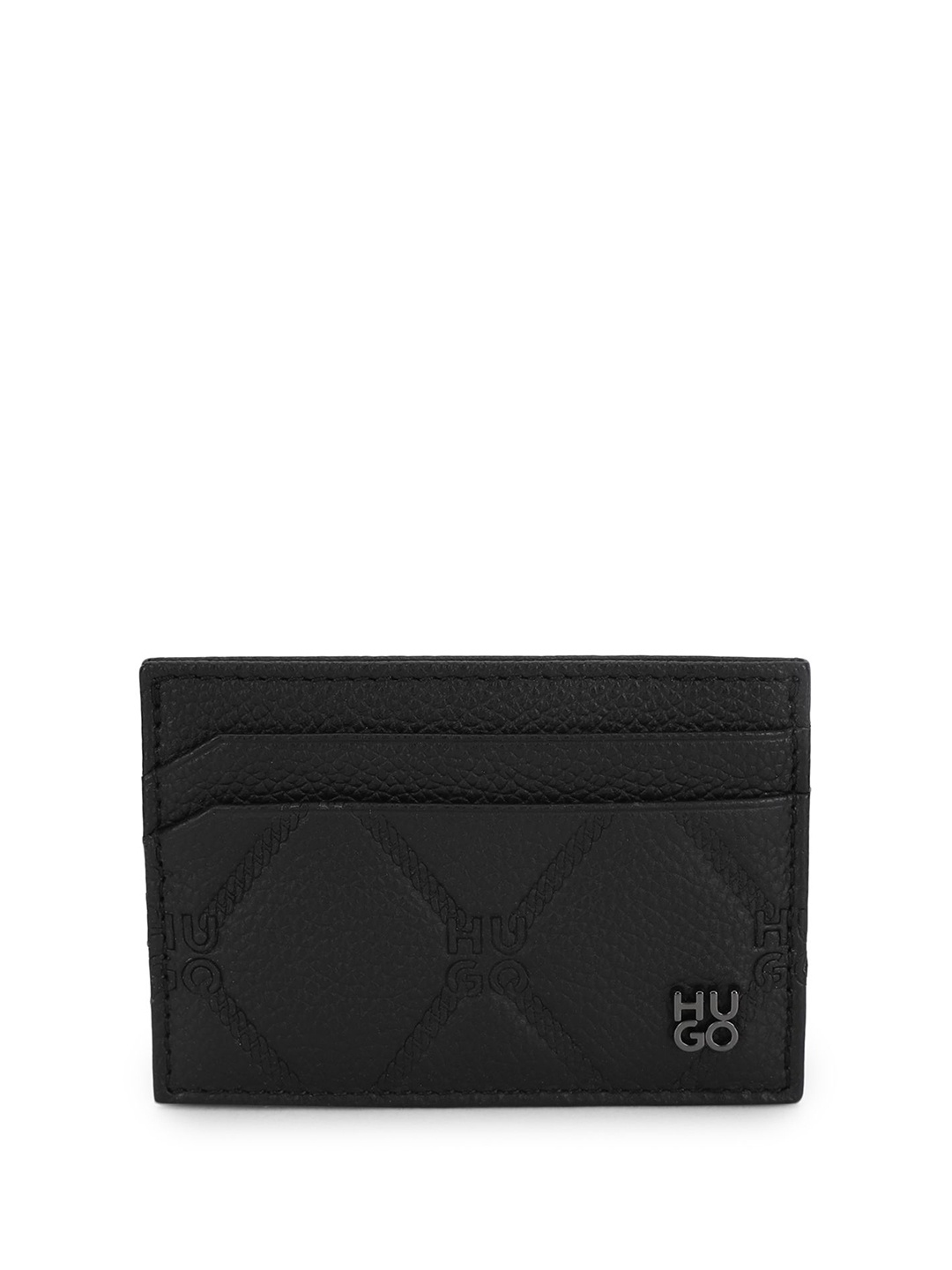 

HUGO Men Leather Card Holder with SIM Card Holder, Black