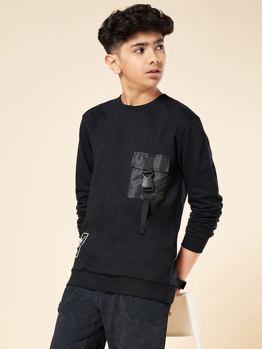 

Coolsters by Pantaloons Boys Printed Long Sleeves Cotton Sweatshirt, Black