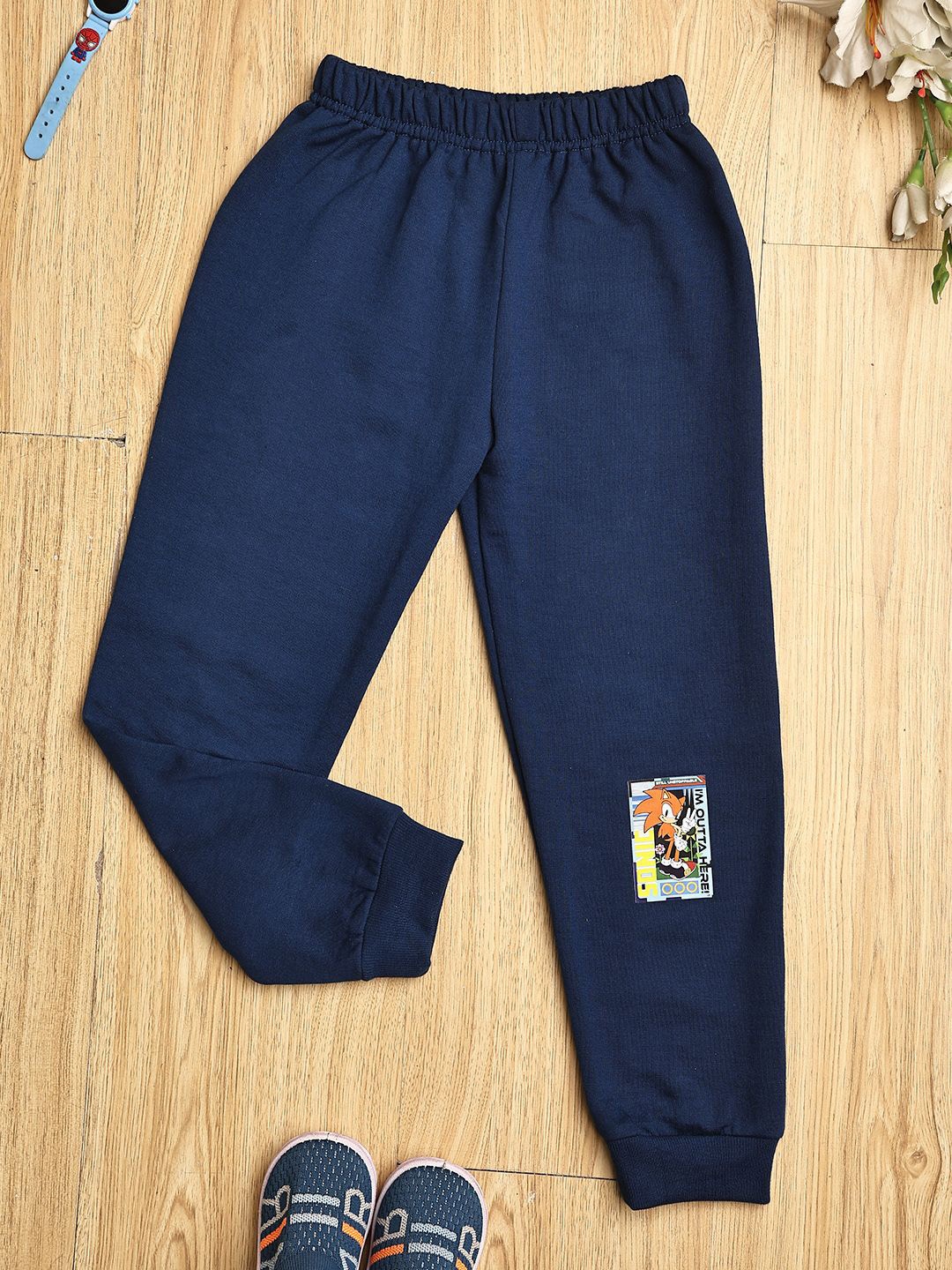 

Cutiekins Boys Graphic Regular Fit Mid-Rise Joggers, Navy blue