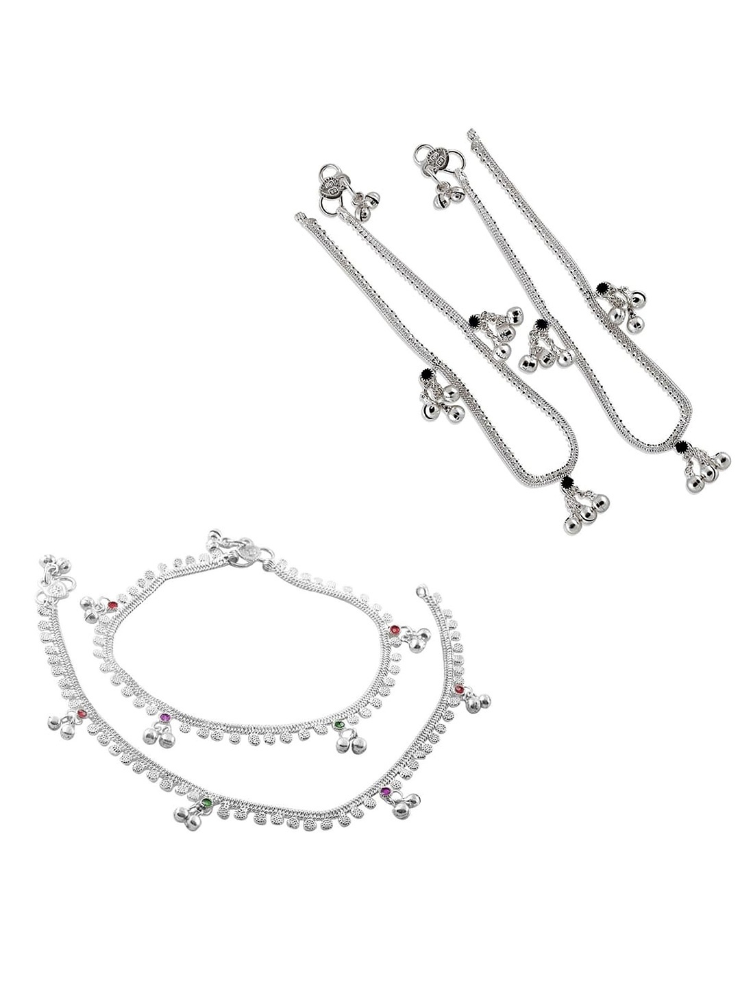 

Heer Collection Set of 2 Silver-Plated Anklet