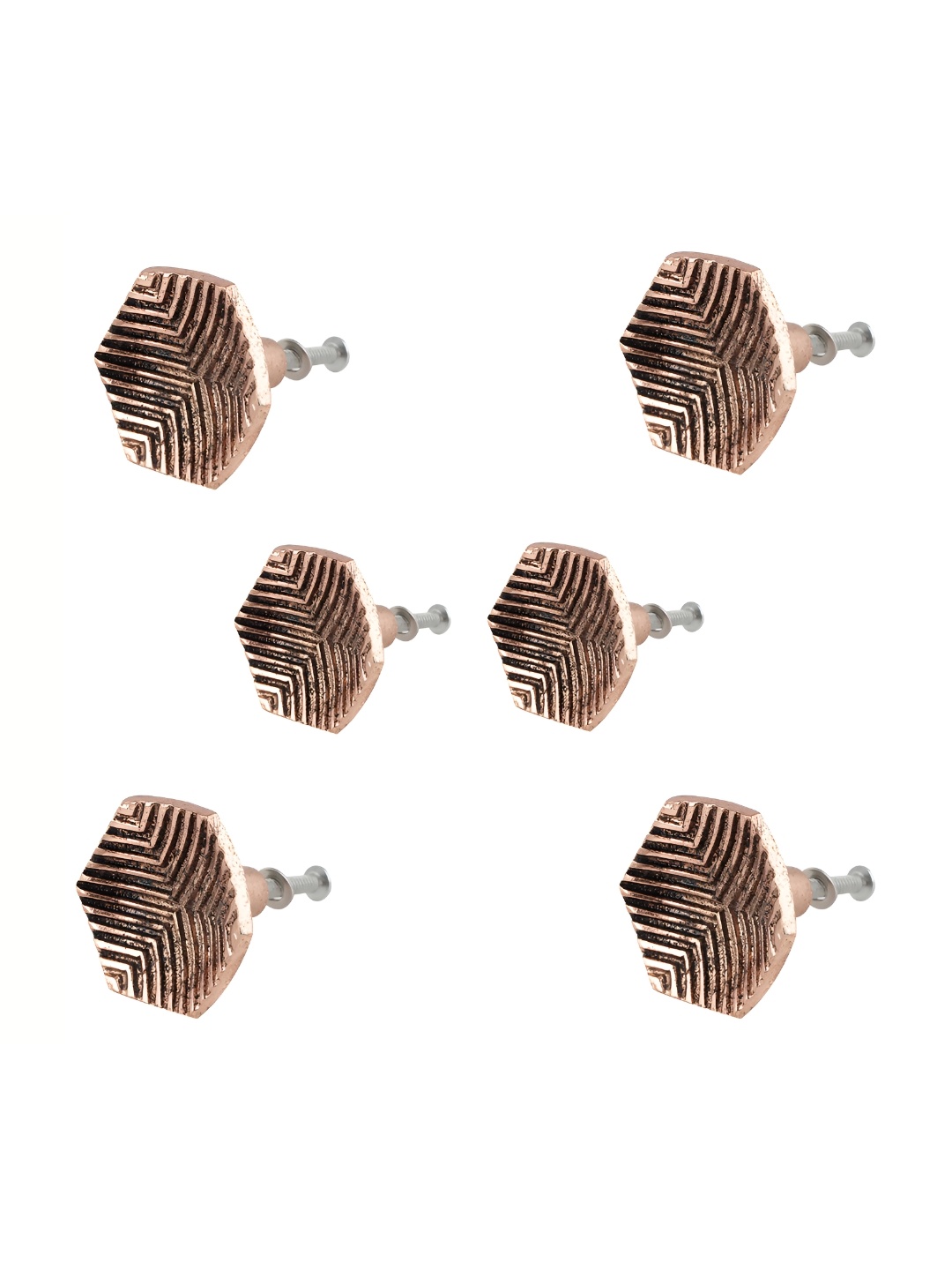 

Indianshelf 6-Pcs Aluminium Beautiful Knobs, Copper
