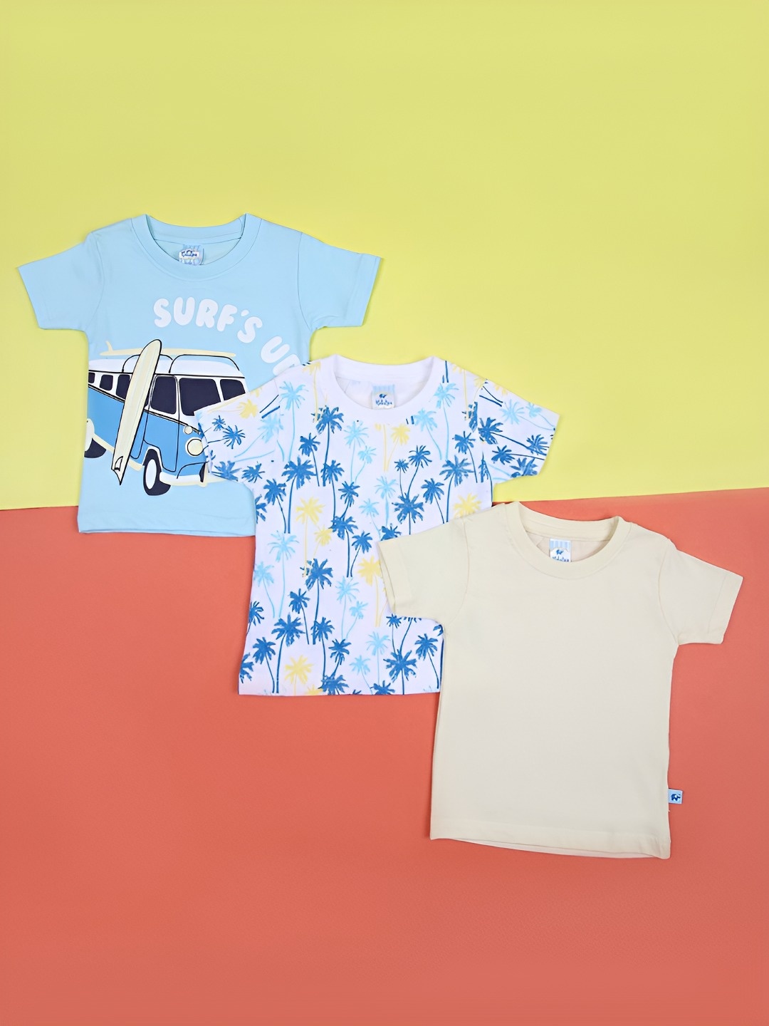 

V-Mart Kids 3 Printed Applique T-shirt, Yellow