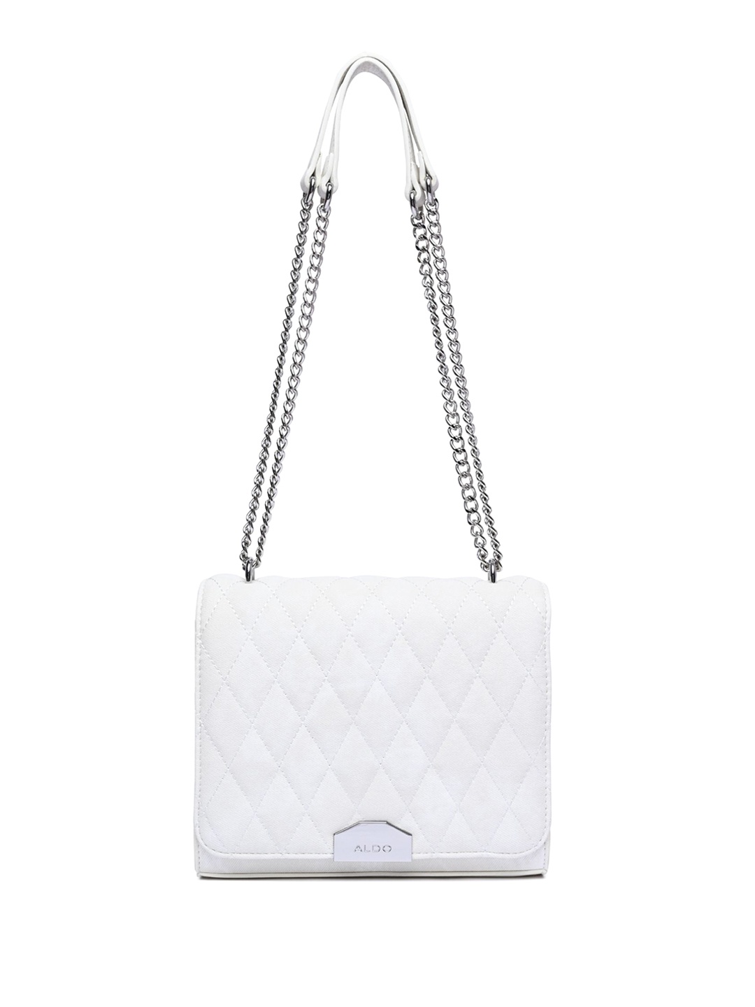 

ALDO Women Textured Solid Structured Sling Bag, White