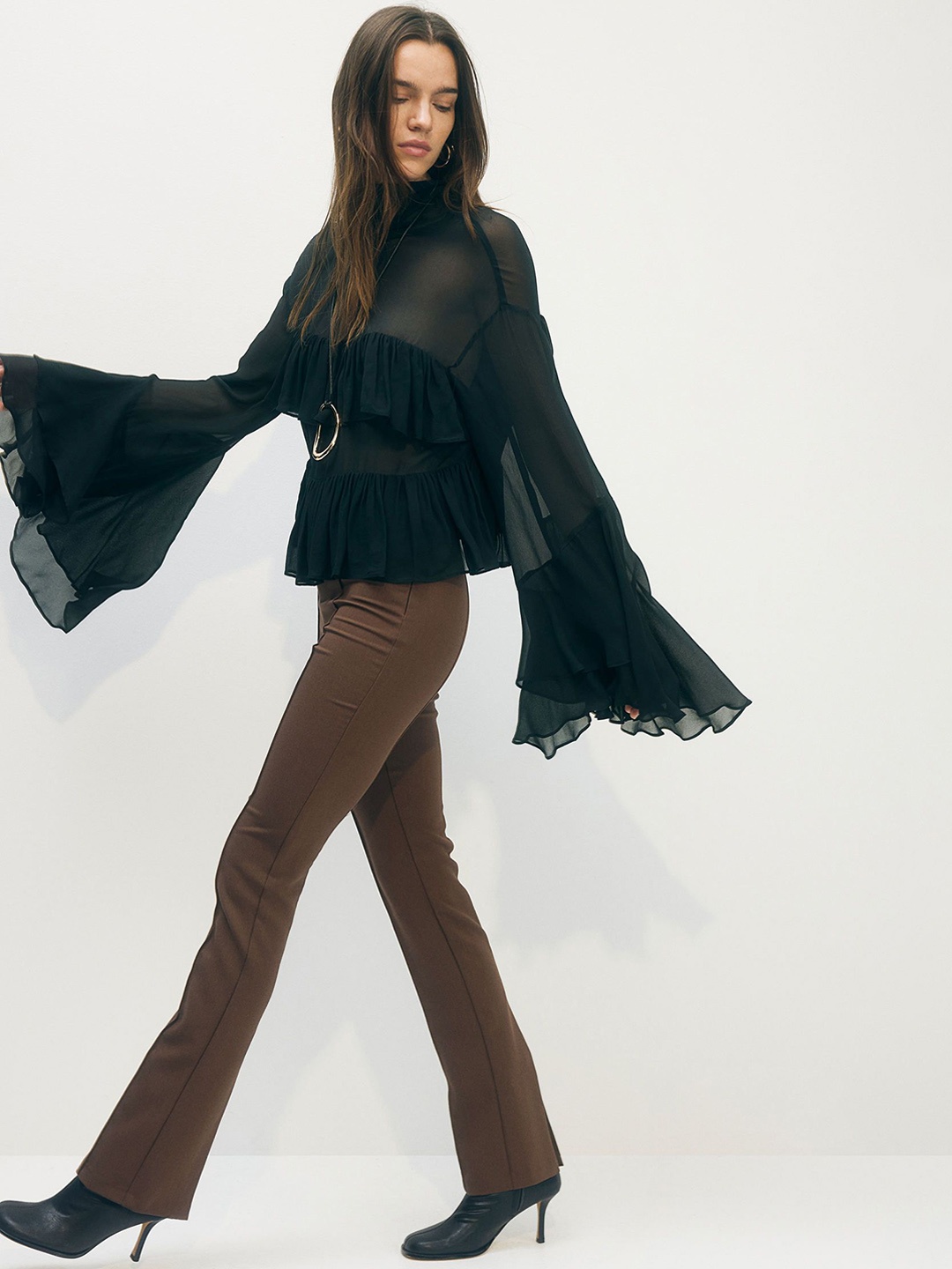 

H&M Slim Tailored Trousers, Brown