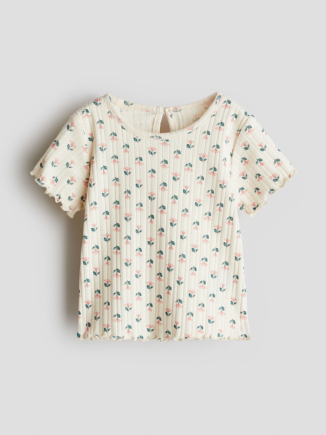 

H&M Infant Girls Ribbed Jersey Top, Cream