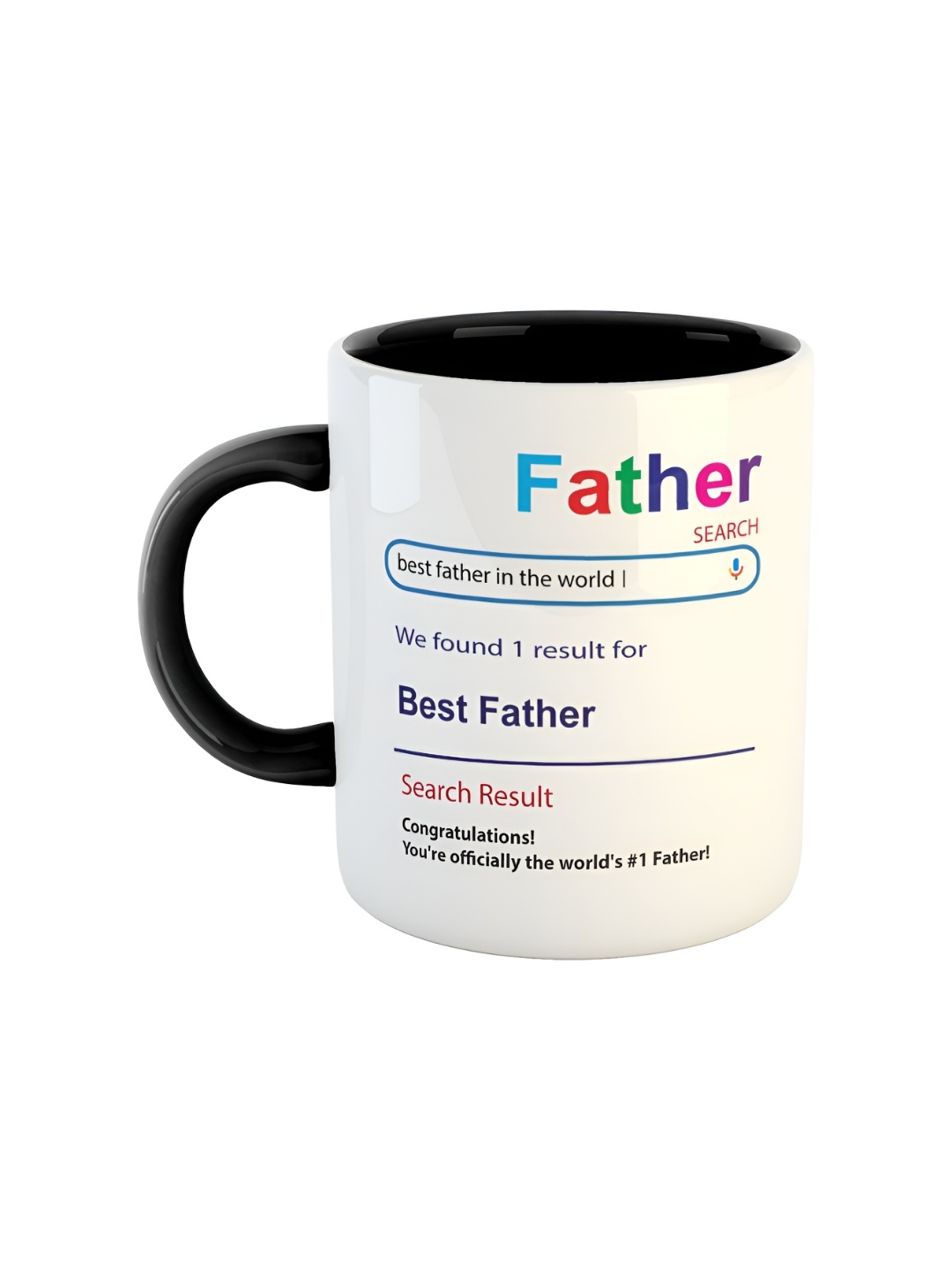 

ARTBUG White & Black Best Father Printed Ceramic Glossy Coffee Mug