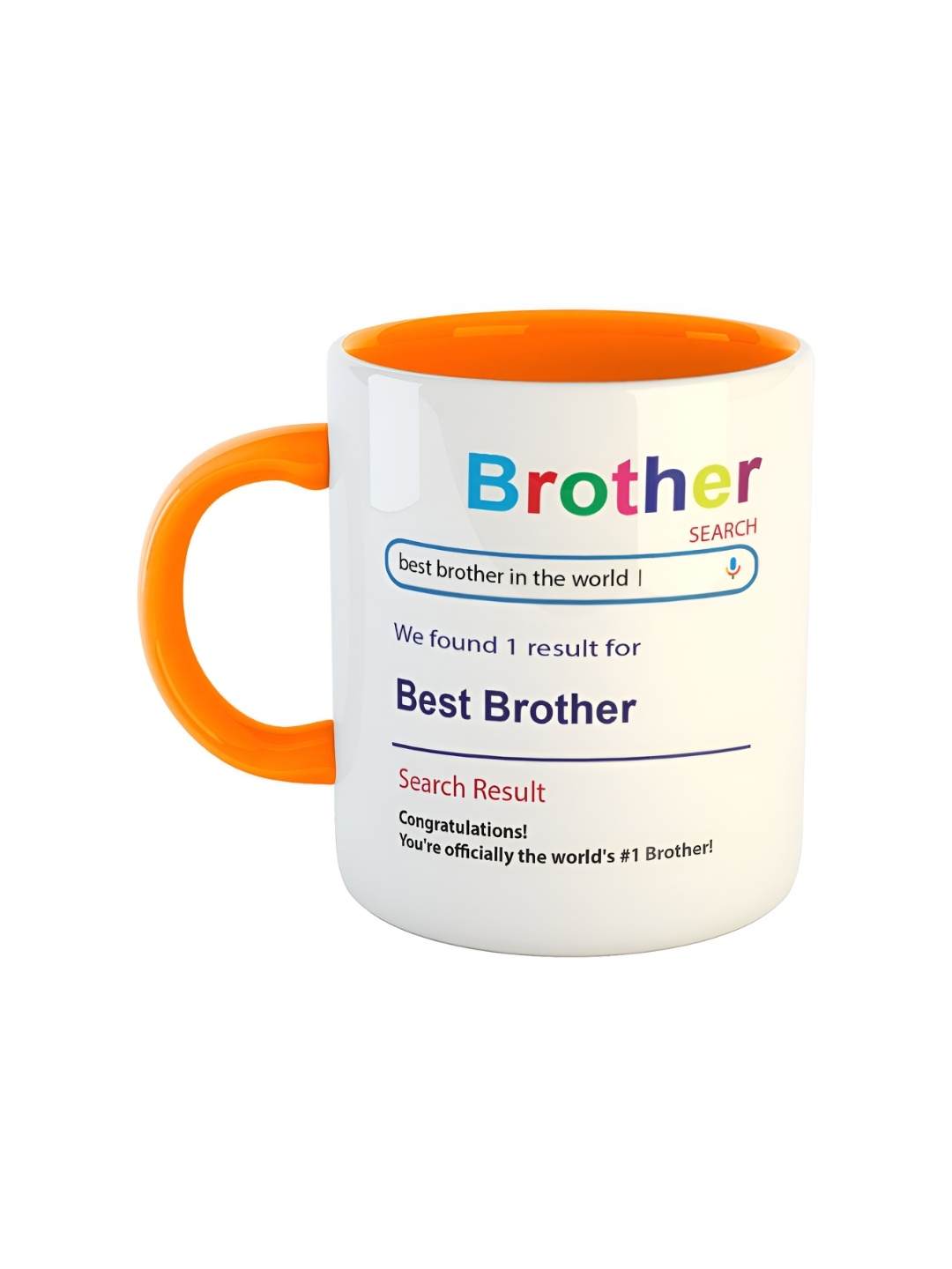 

ARTBUG White & Orange Best Brother Printed Ceramic Coffee Mug