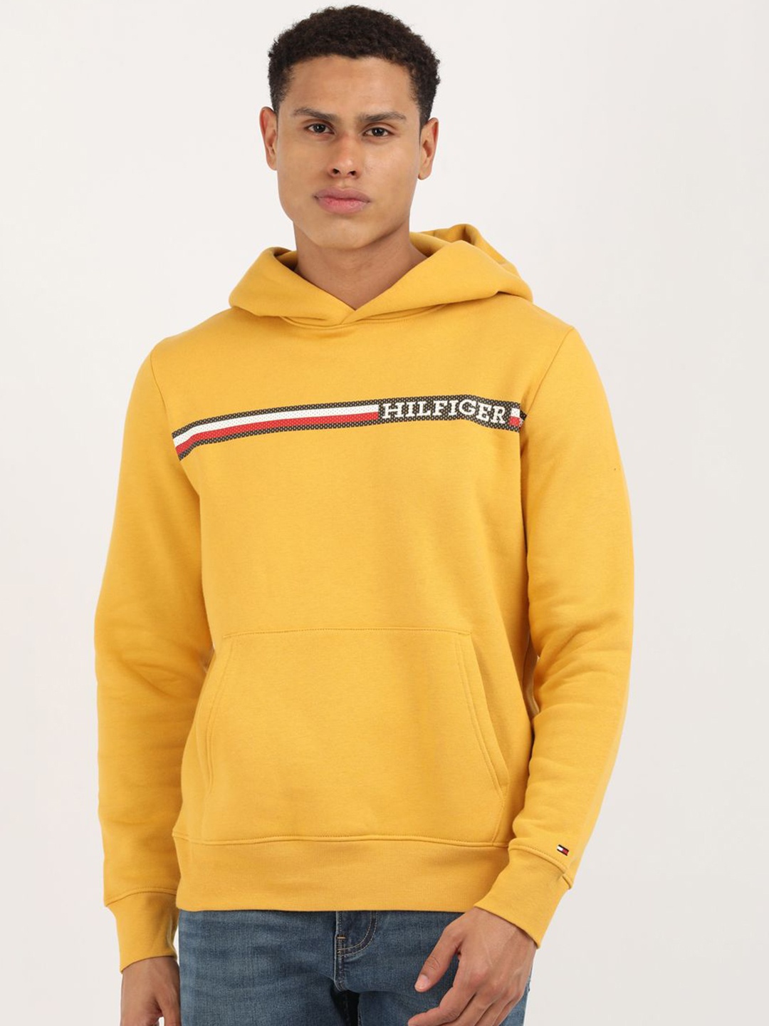 

Tommy Hilfiger Men Hooded Cotton Pullover Sweatshirt, Yellow