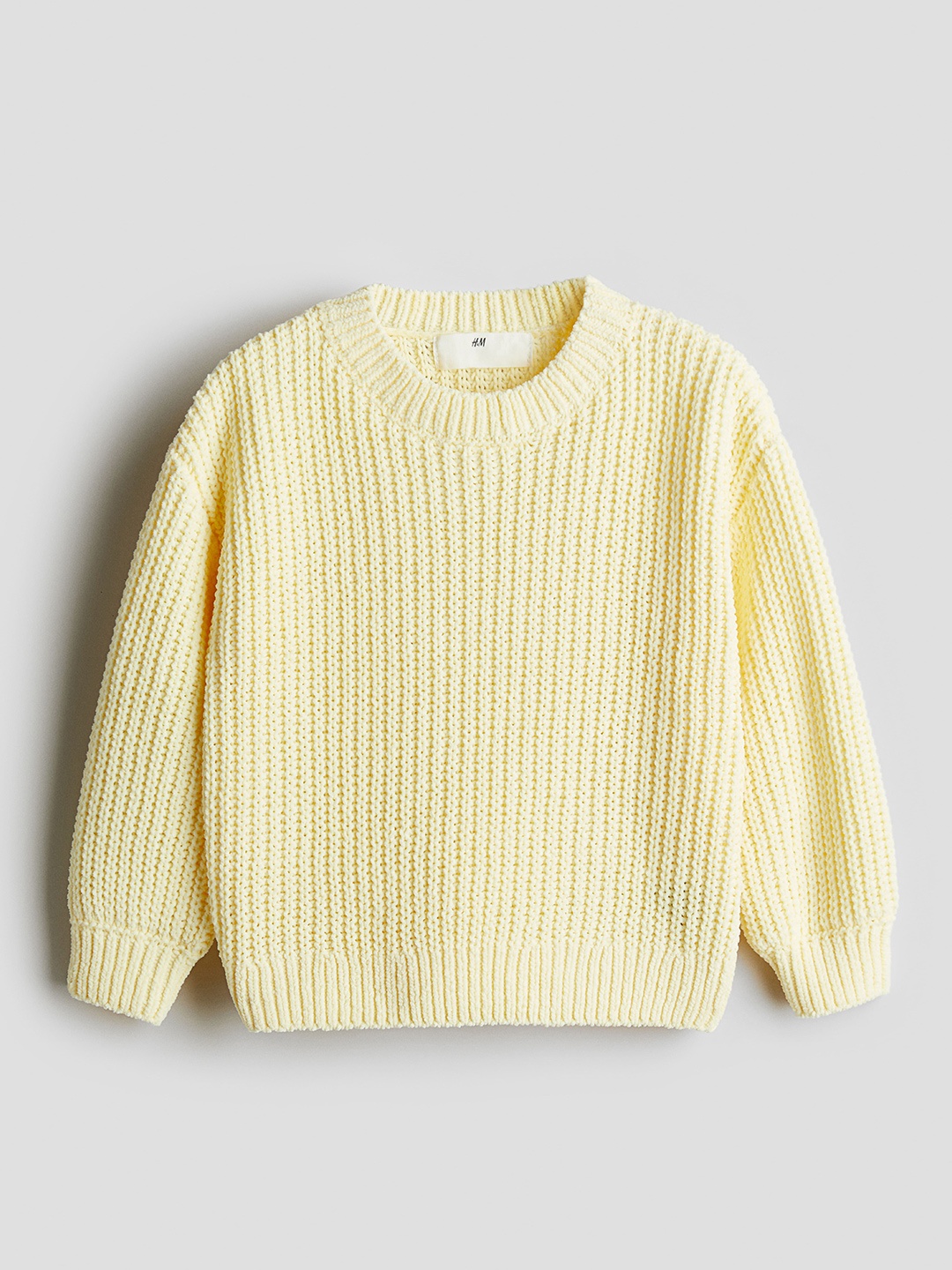 

H&M Girls Knitted Chenille Sweater, Yellow