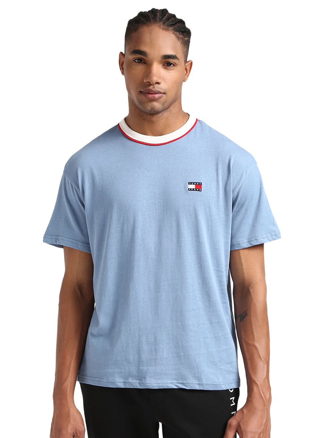 

Tommy Hilfiger Men Solid Round Neck Cotton T-shirt, Blue