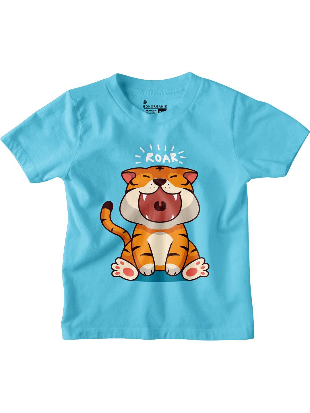 

BonOrganik Boys Graphic Printed Round Neck Cotton T-shirt, Blue