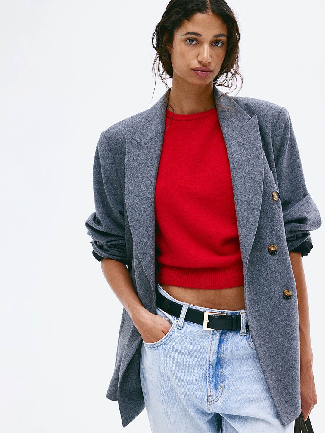 

H&M Knitted Sweater, Red