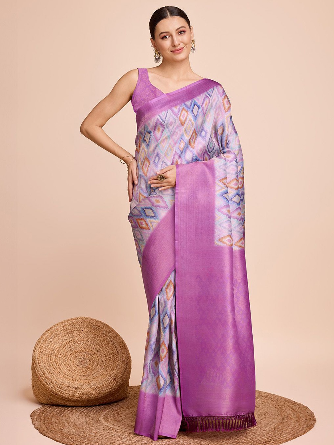 

Suha Woven Design Zari Pure Silk Saree, Purple