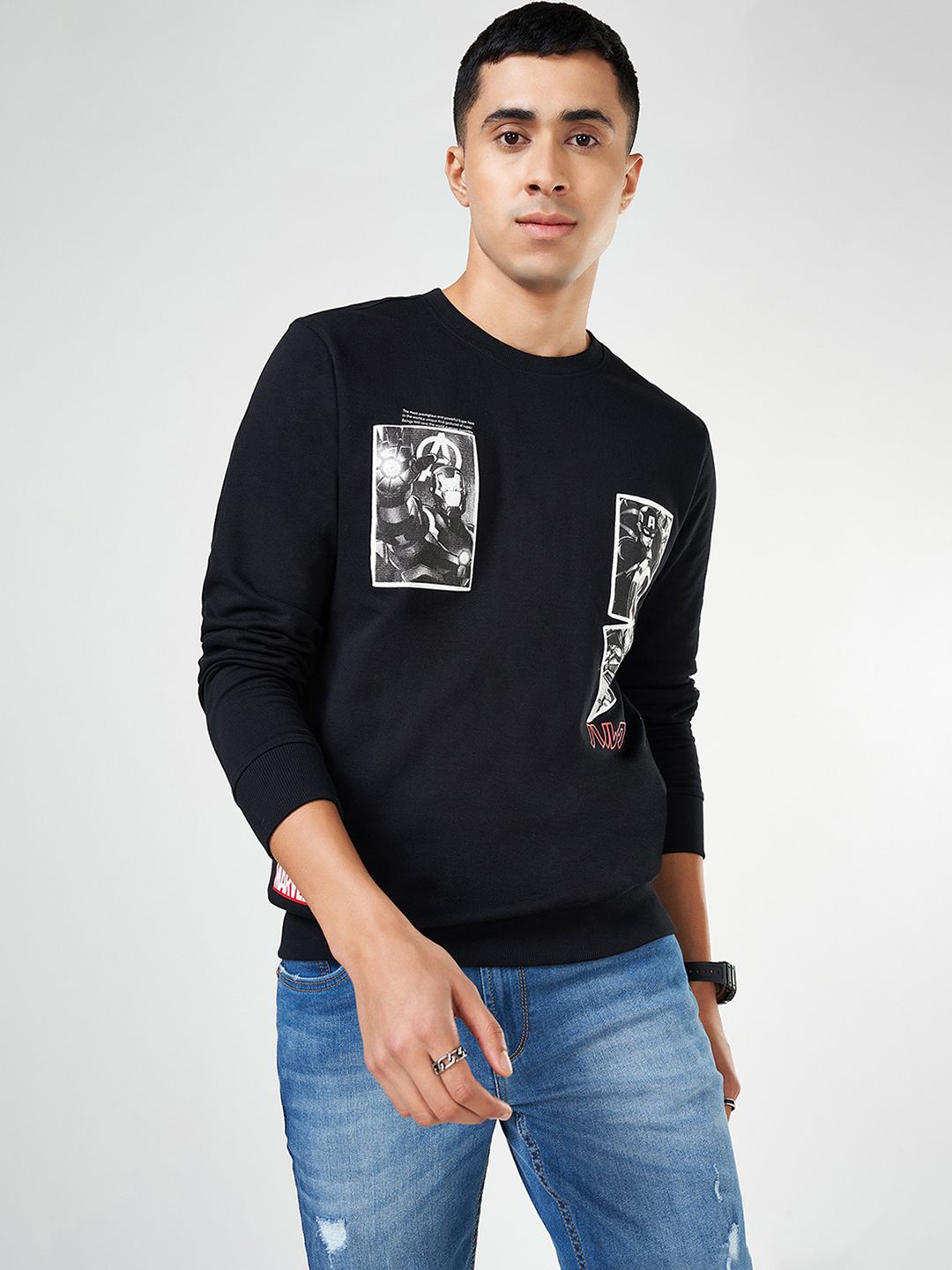 

SF JEANS by Pantaloons Men Solid Sweatshirt, Black