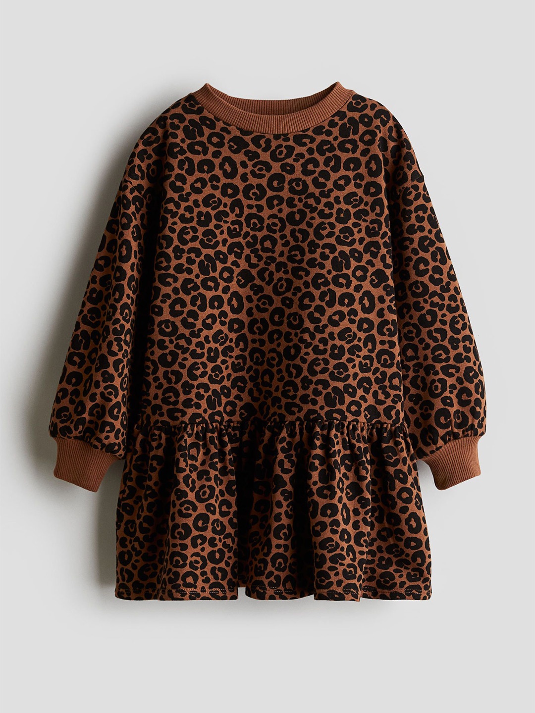 

H&M Girls Sweatshirt Dress, Brown