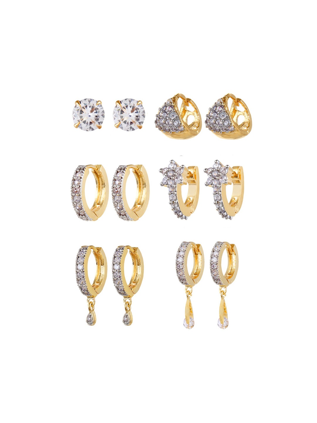 

YouBella Contemporary Hoop Earrings, Gold