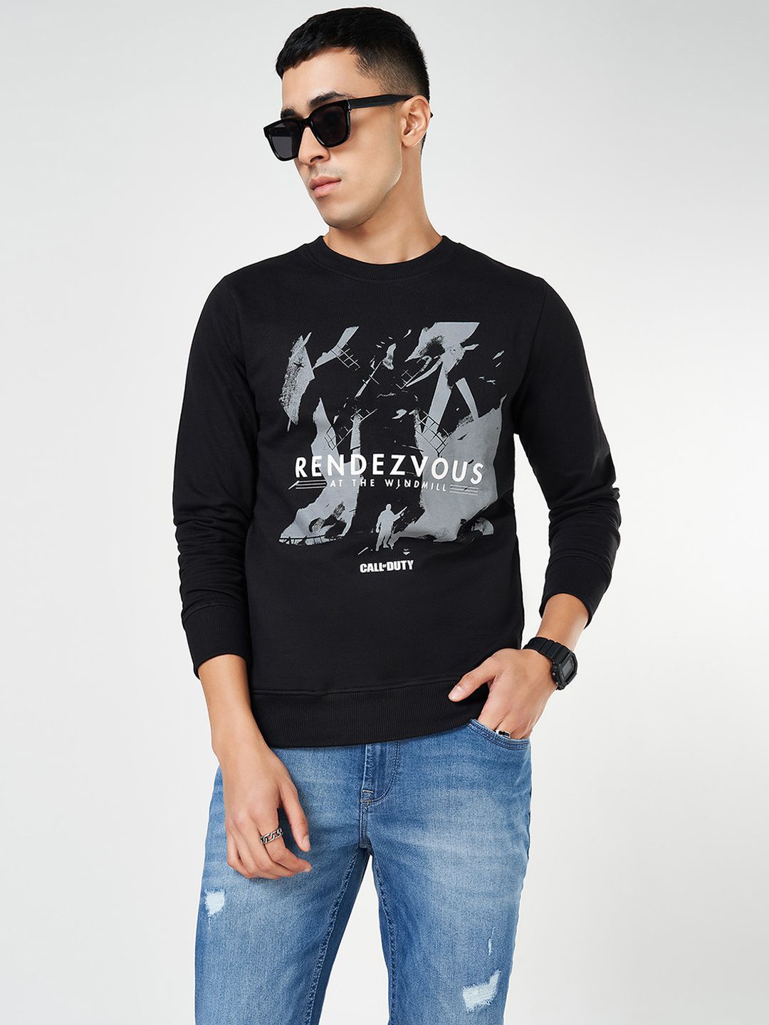 

SF JEANS by Pantaloons Men Long Sleeves Sweatshirt, Black