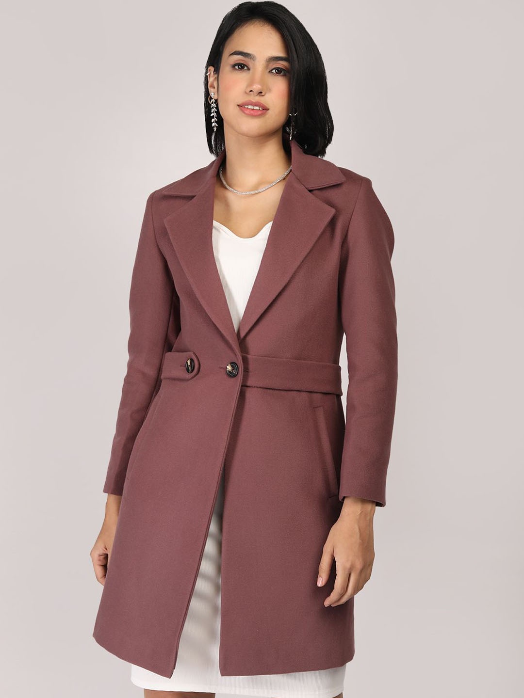 

Plagg Women Single-Breasted Overcoat, Pink