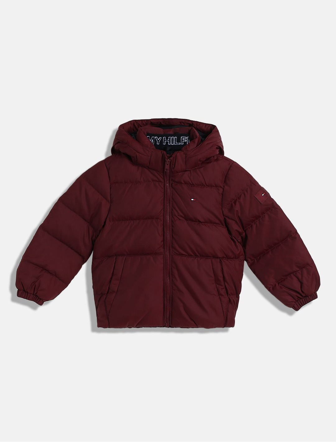 

Tommy Hilfiger Boys Hooded Solid Casual Puffer Jacket, Maroon