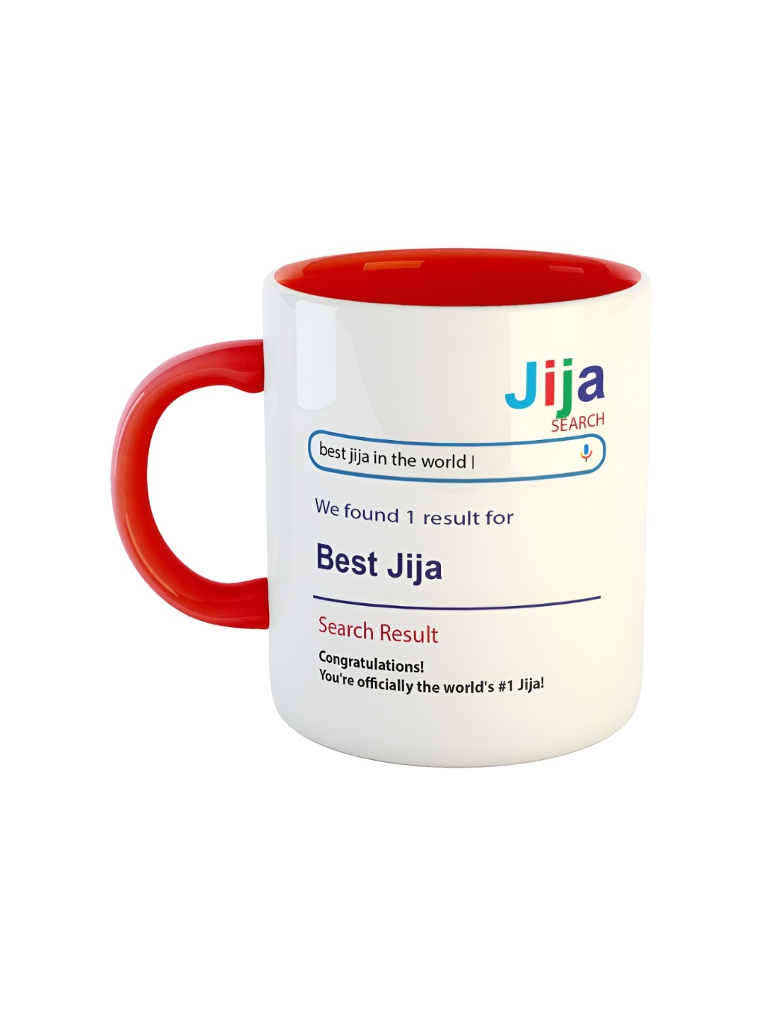

ARTBUG White & Red Best Jija Printed Ceramic Glossy Coffee Mug