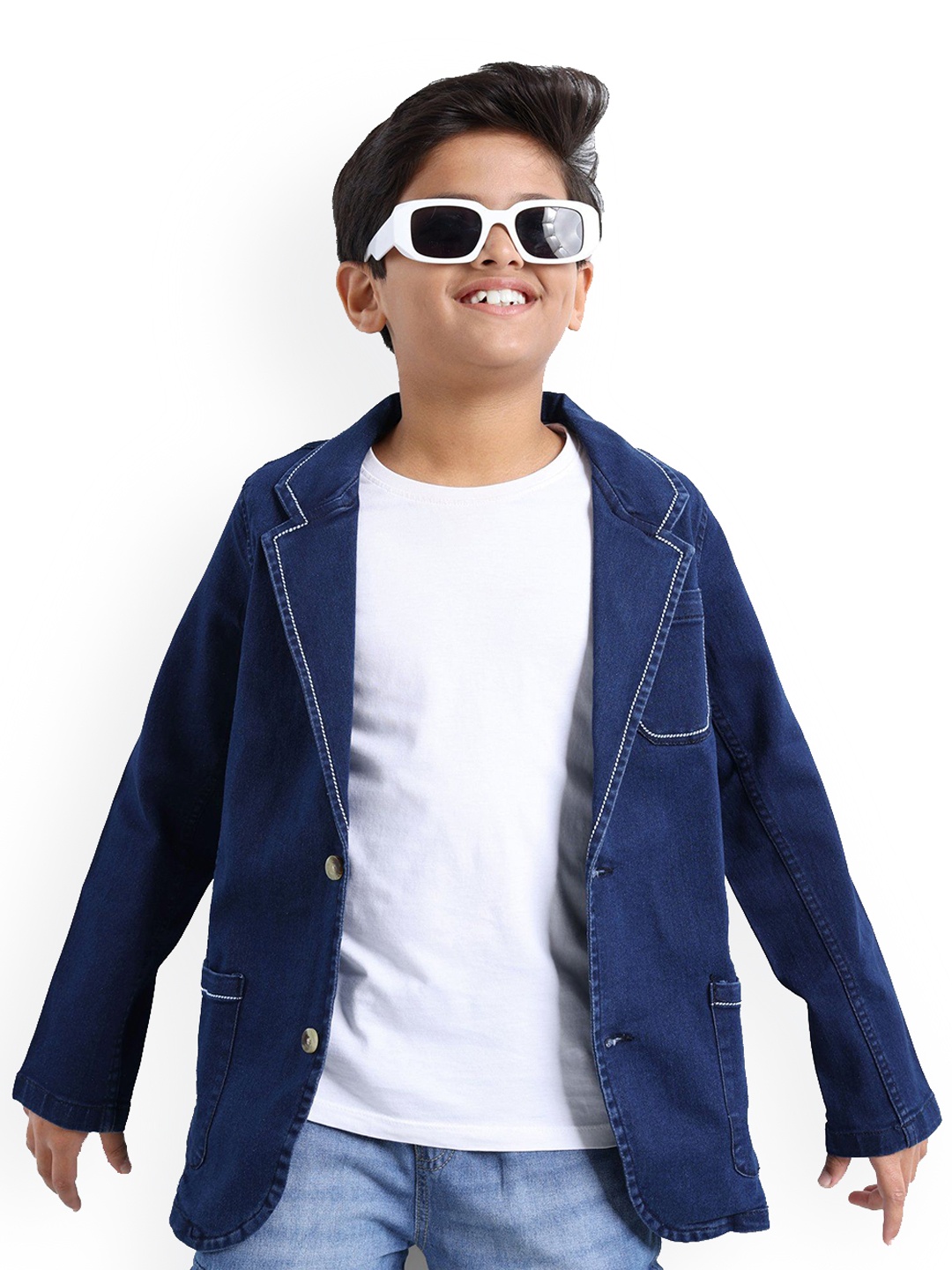 

ARIAS By LARA DUTTA Boys Notched Lapel Single-Breasted Blazer, Blue