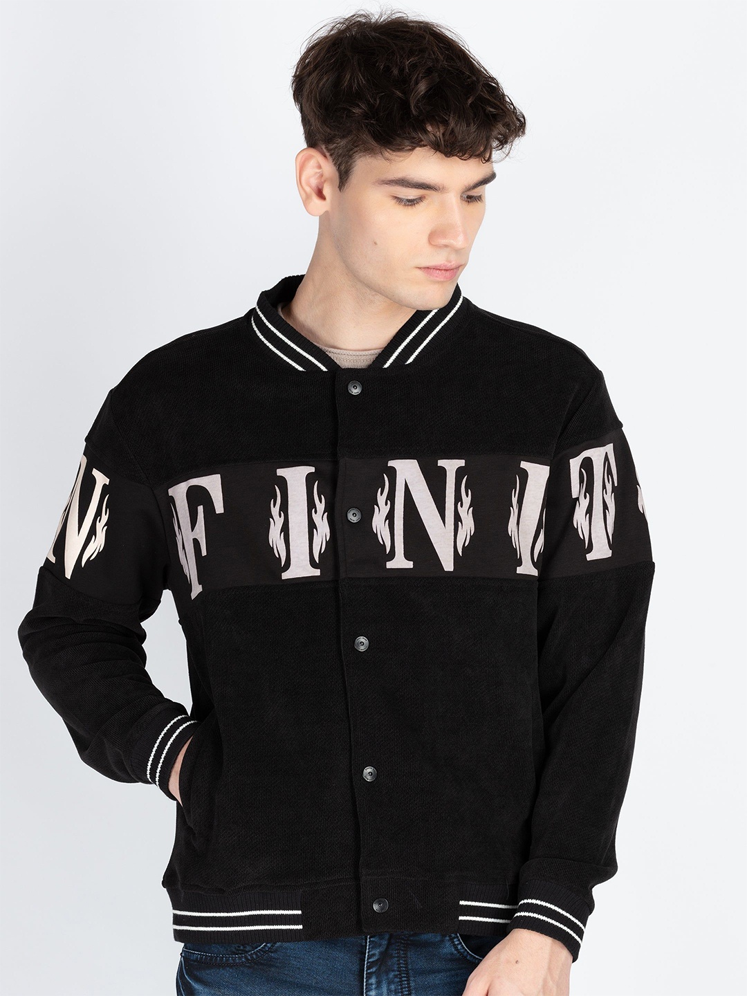 

Status Quo Men Front-Open Sweatshirt, Black