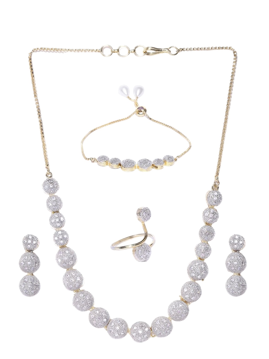 

YouBella Gold Plated Stone Studded Jewellery Set