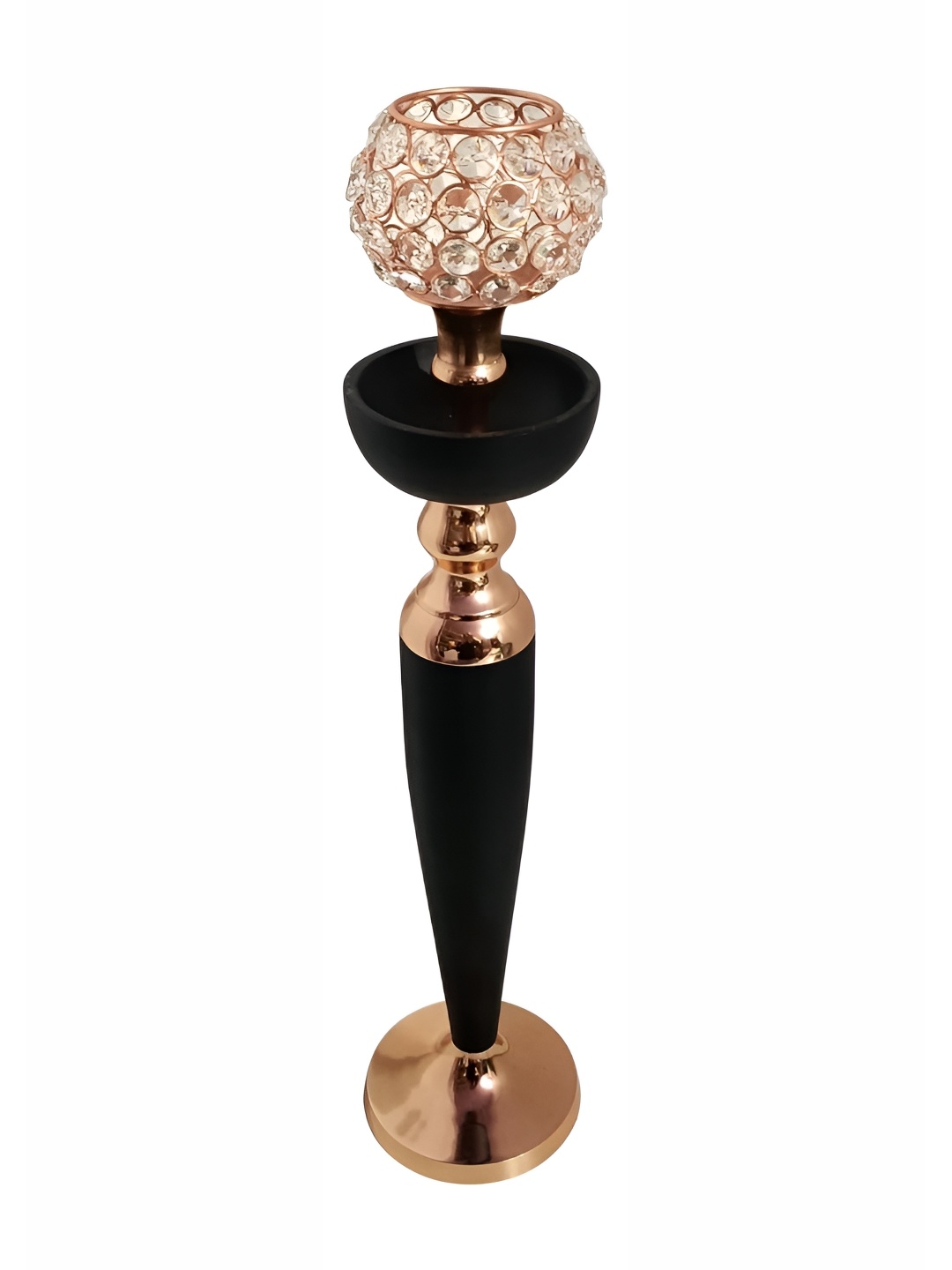 

Extreme Karigari Black & Gold-Toned Crystal Candle Holder