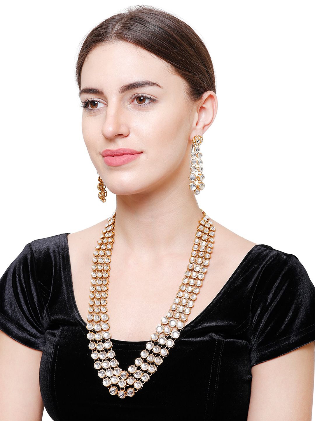 

YouBella Gold-Plated Stone Studded Jewellery Set