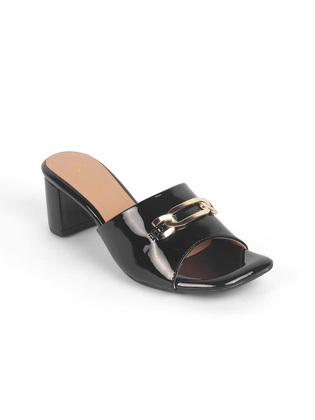 

Tresmode Women Leather Block Heel Sandals, Black