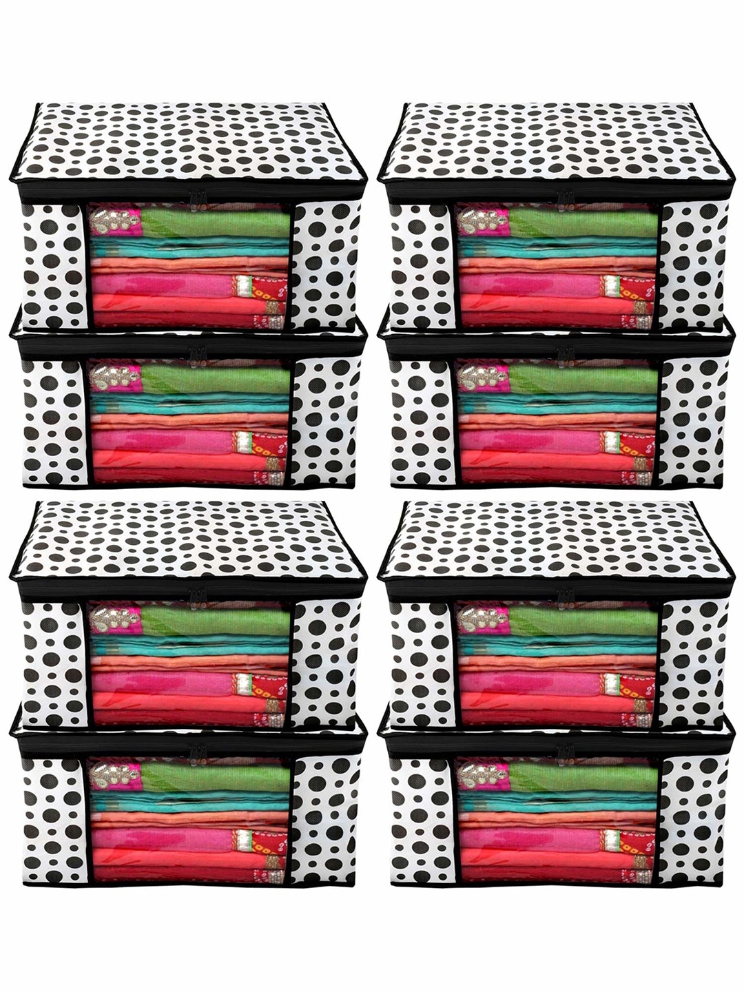 

Kuber Industries Black 8 Pieces Multi-Utility Organisers