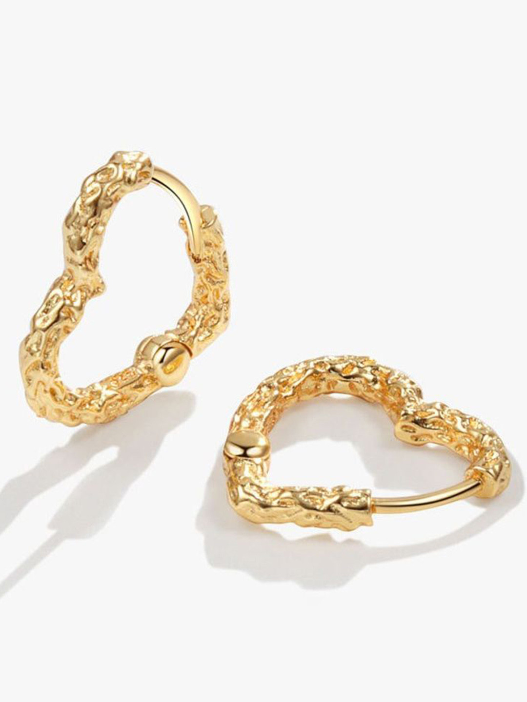 

MYKI Stainless Steel Gold-Plated Contemporary Hoop Earrings