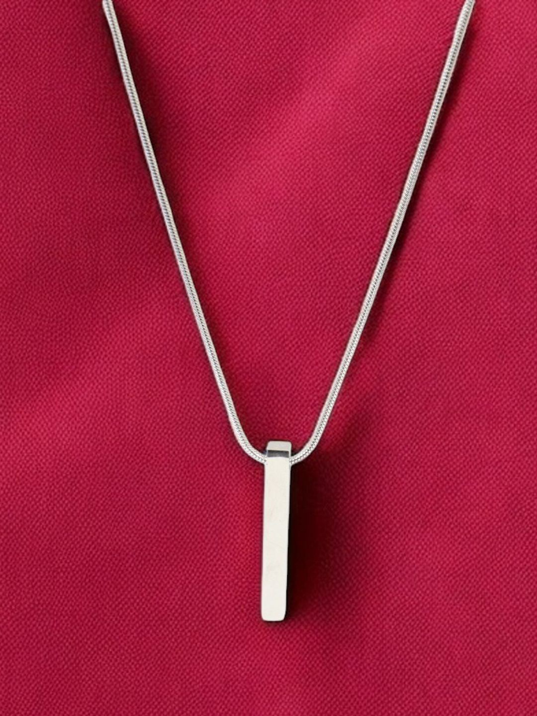 

Krelin Men Stainless Steel Contemporary Pendant With Chain, Silver