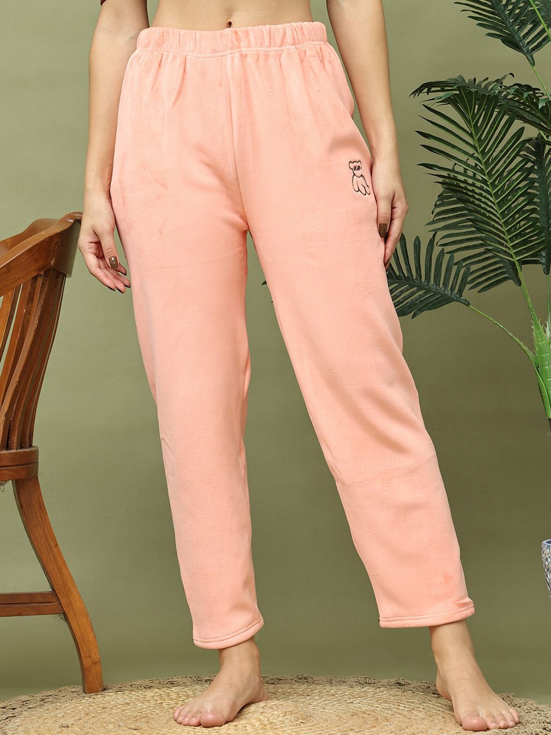 

TAG 7 Women Mid Rise Slip-On Lounge Pants, Peach