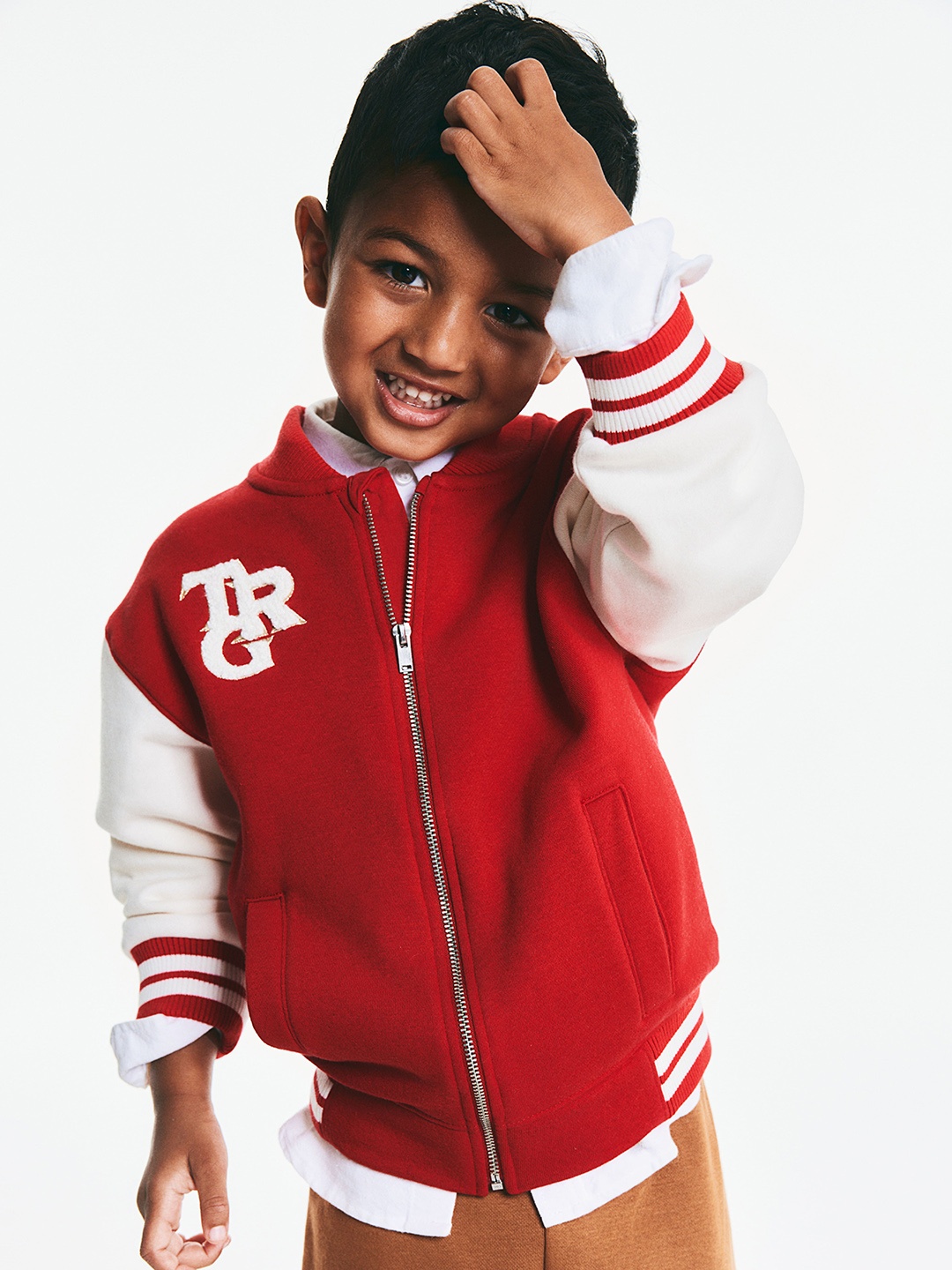 

H&M Boys Appliqud Baseball Jacket, Red