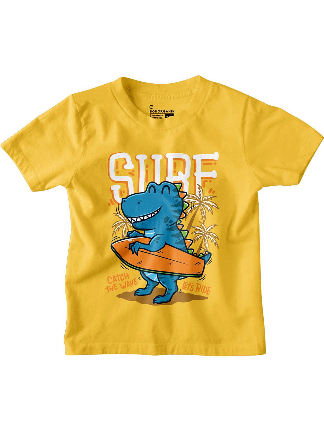 

BonOrganik Boys Graphic Printed Round Neck Cotton T-shirt, Yellow