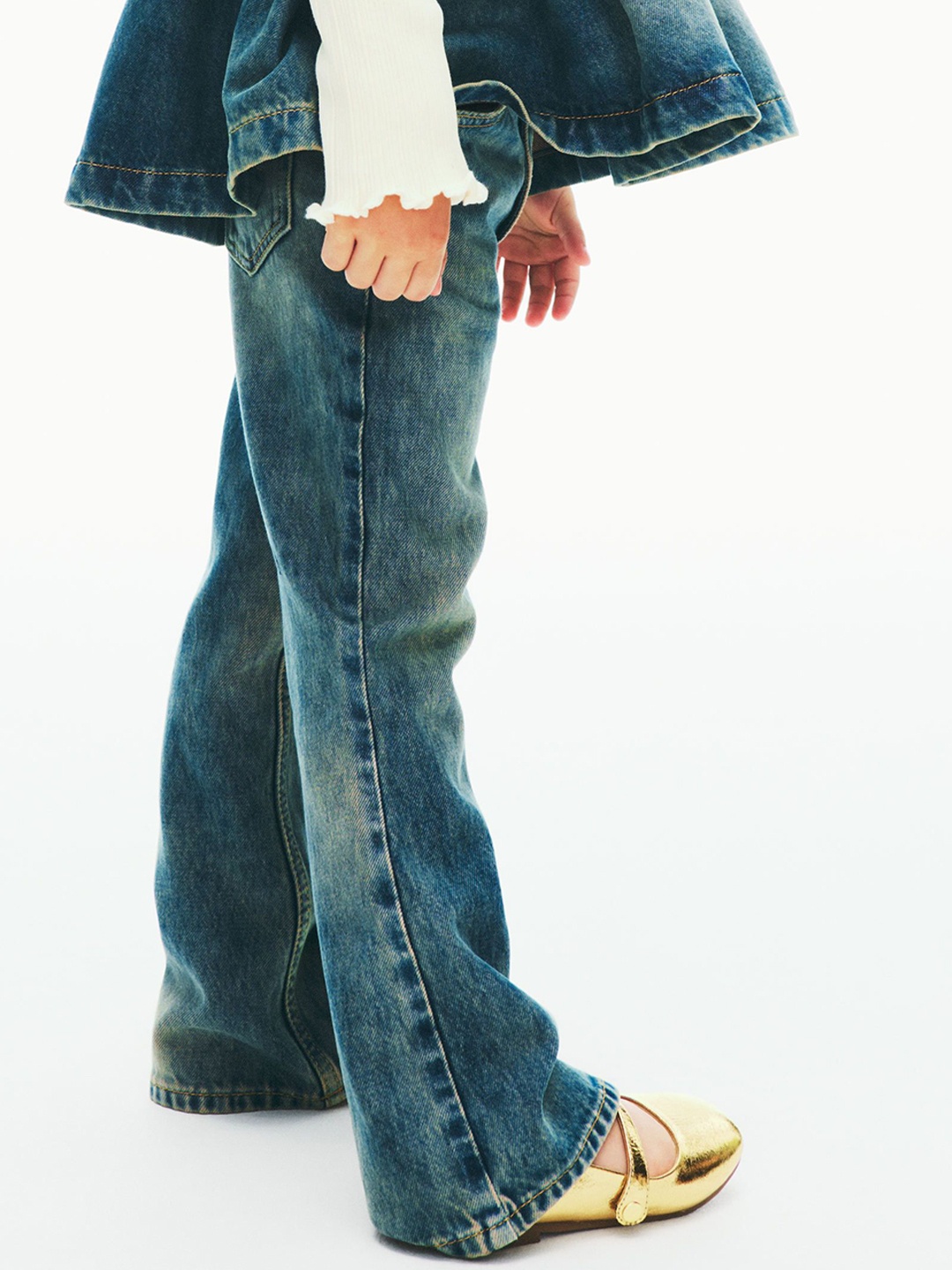 

H&M Infant Girls Flared Leg Jeans, Blue