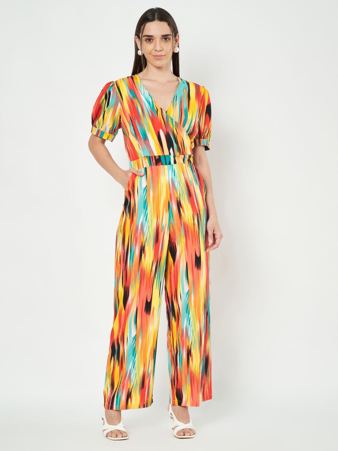 

BRINNS Women Printed Basic Jumpsuit, Yellow