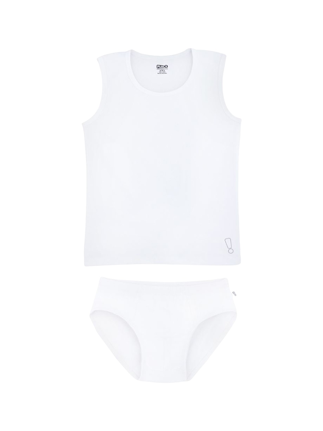 

You Got Plan B Boys Cotton Undershirt Vest With Briefs, White