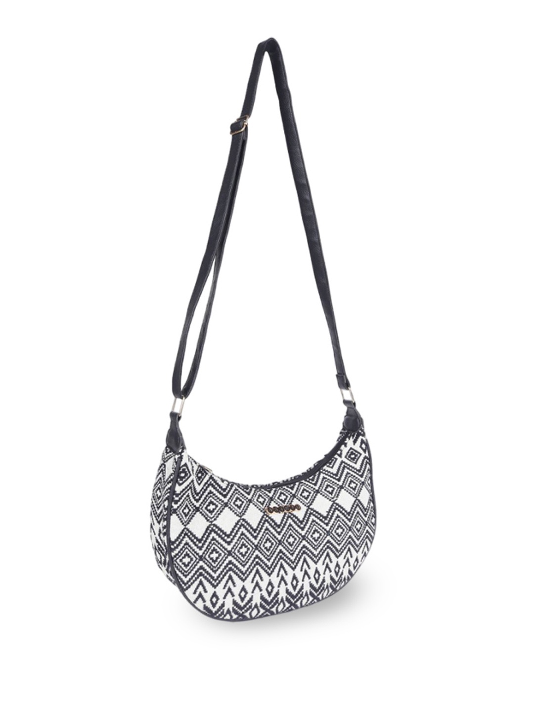 

ASTRID Women Textured Half Moon Sling Bag, White