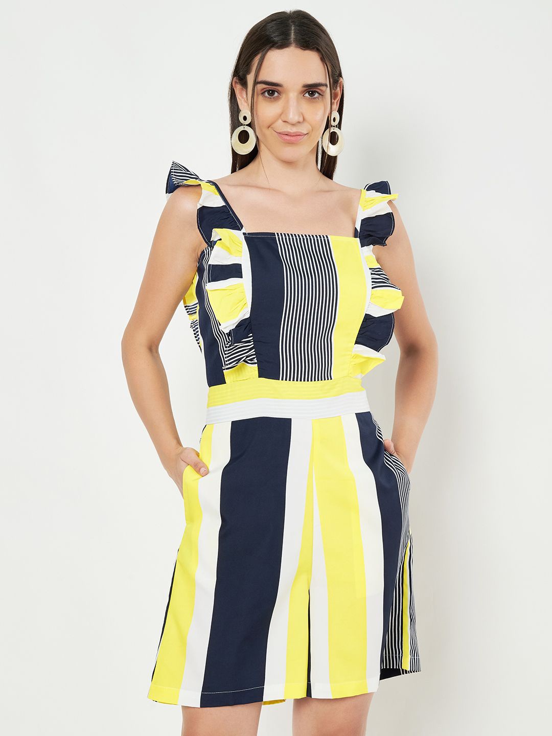 

BRINNS Women Colourblocked Jumpsuit, Navy blue
